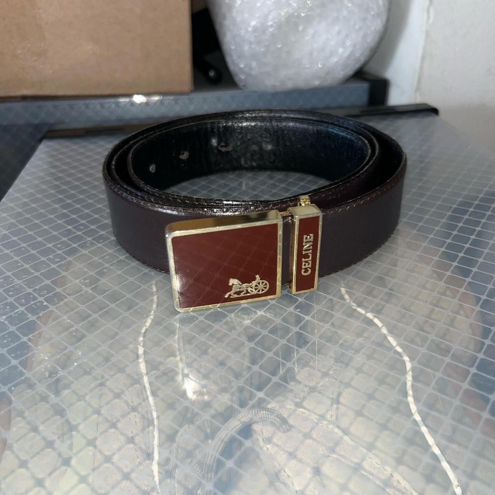 Celine Horse Carriage Buckle Belt 44 - Picture 1 of 4